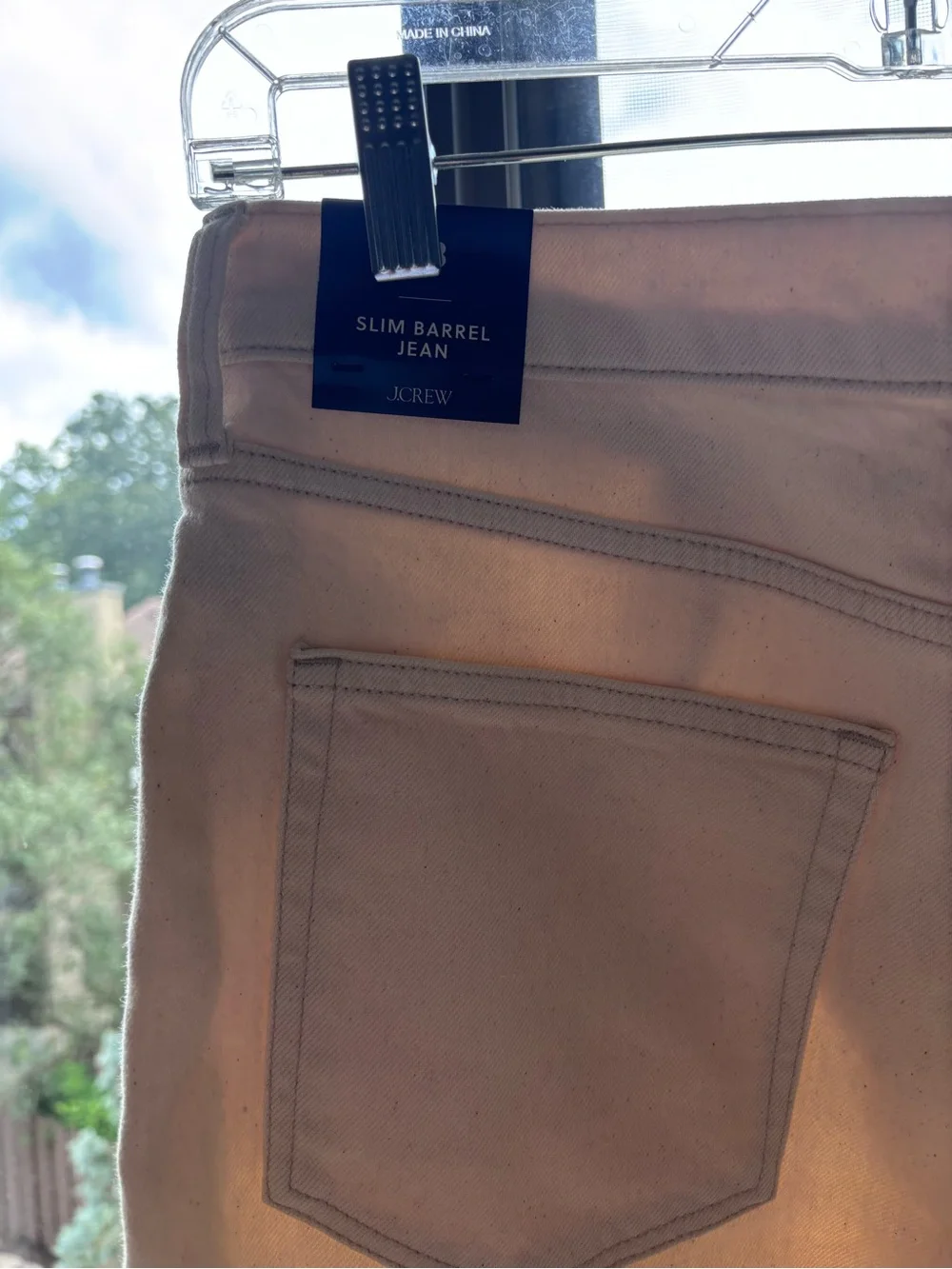 J. Crew Women's Light Cream Slim Barrel Denim Jeans.
